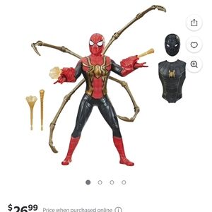 Marvel Spider-Man Red and Black Action Figure with Gold Accessories
